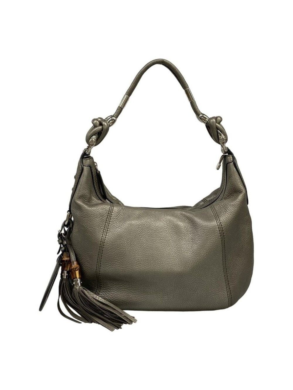 Gucci Shoulder Bag Gray Leather